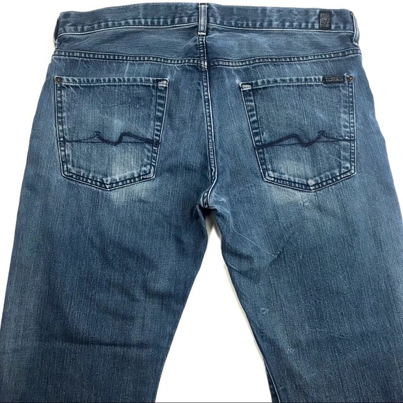 7 For All Mankind Bootcut Frayed Hem Jeans 36X33 - Picture 6 of 14